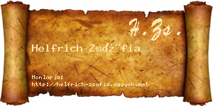 Helfrich Zsófia névjegykártya